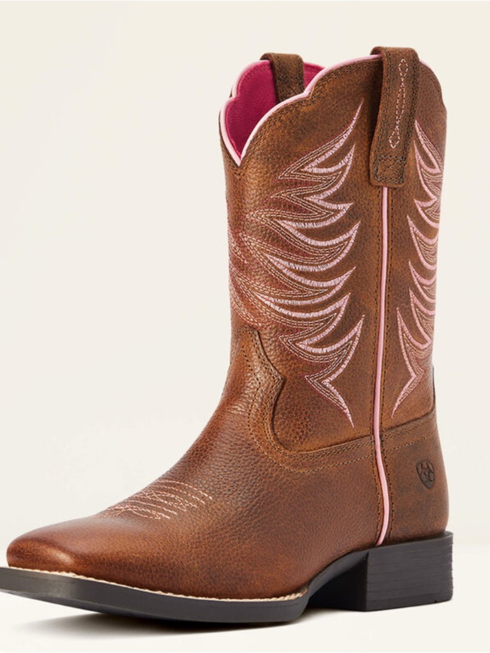 Ariat Brown and Pink Kids Western Boot